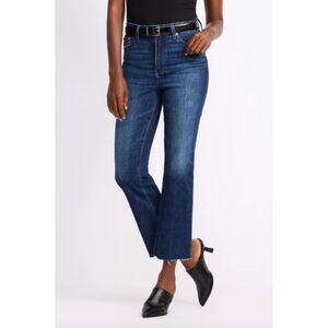 Pistola High Lennon Rise straight crop Jeans Dark Wash Raw Hem Women's Size 26